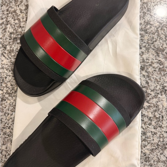 Gucci Black, Red, and Green Slide Sandals
Men’s size 8.5